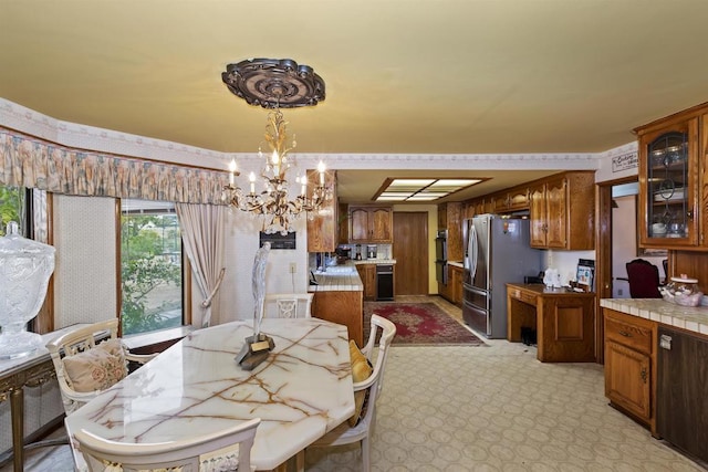 dining room featuring an inviting chandelier