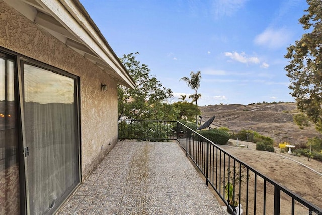 balcony with a mountain view