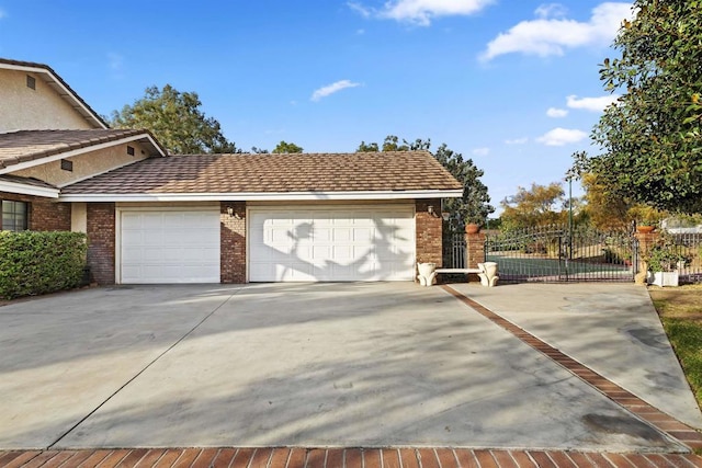 view of side of property featuring a garage