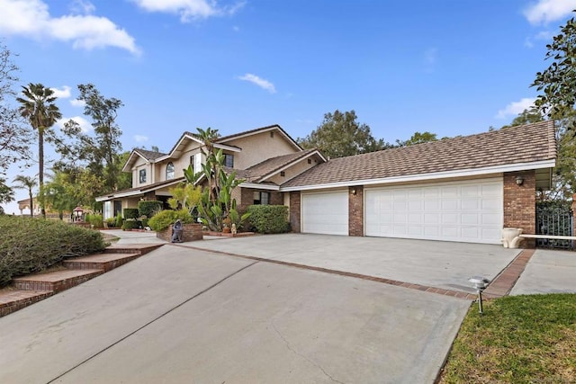 view of front of house with a garage