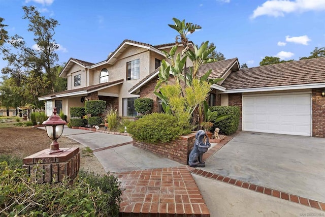 view of property with a garage