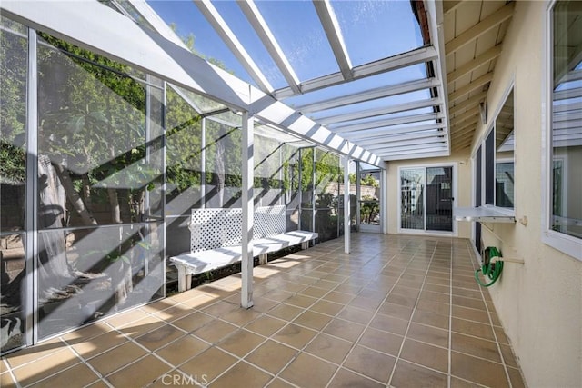 view of patio / terrace with glass enclosure