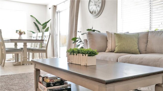 view of tiled living room