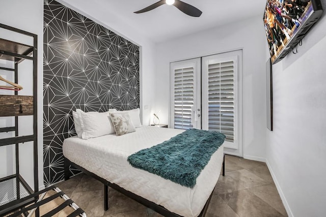 bedroom with ceiling fan