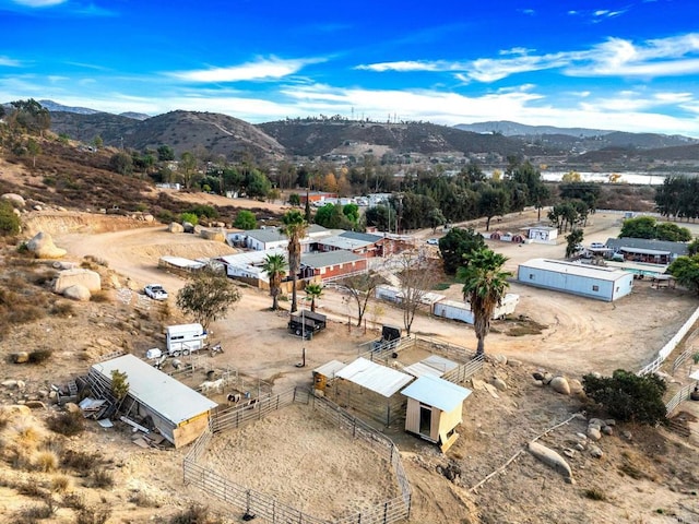 drone / aerial view with a mountain view