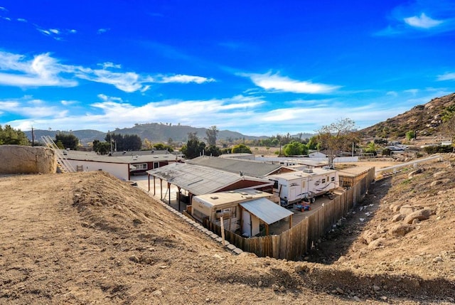 exterior space with a mountain view