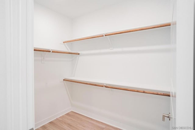 spacious closet with light wood-type flooring