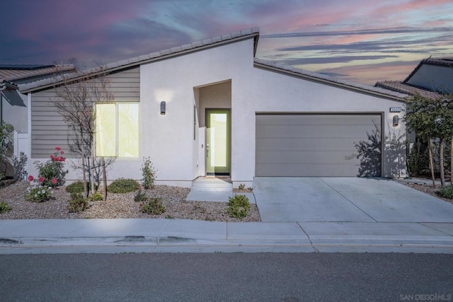 view of front of home featuring a garage