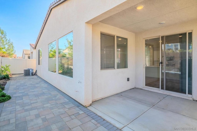 view of patio / terrace featuring central AC unit