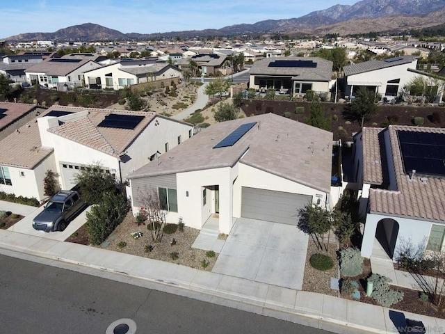 bird's eye view with a mountain view