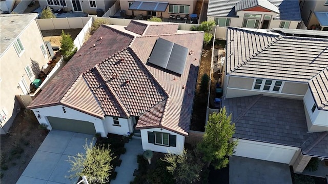 drone / aerial view with a residential view