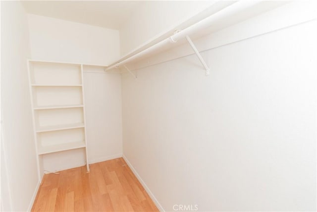 spacious closet with light hardwood / wood-style floors