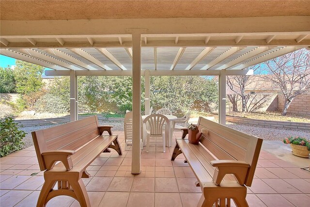 view of patio with a pergola