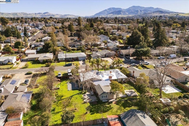 aerial view featuring a mountain view