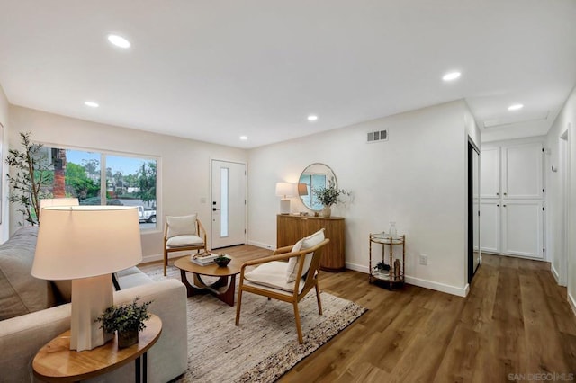 living room featuring hardwood / wood-style floors