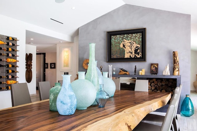 5455 Toyon Rd, San Diego, CA 92115 - dining area featuring vaulted ceiling and recessed lighting