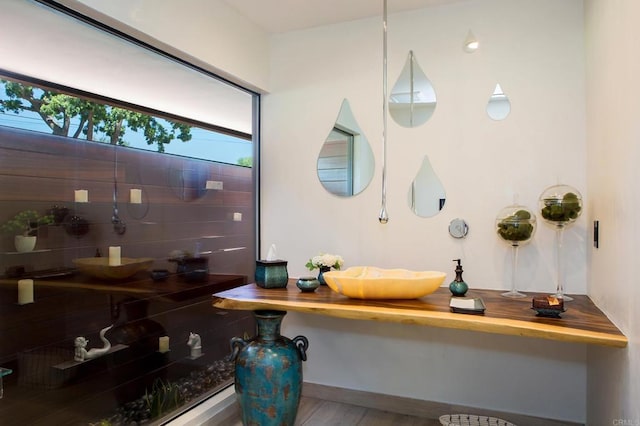 5455 Toyon Rd, San Diego, CA 92115 - bathroom with wood finished floors