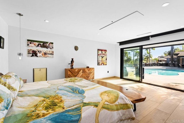 5455 Toyon Rd, San Diego, CA 92115 - bedroom featuring access to outside, multiple windows, wood finished floors, and recessed lighting