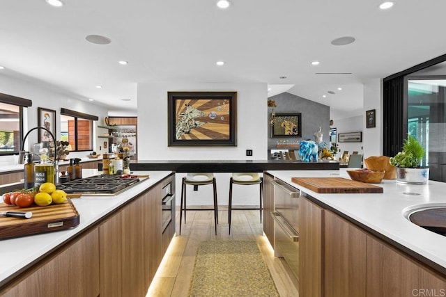 5455 Toyon Rd, San Diego, CA 92115 - bar area featuring recessed lighting and stainless steel gas stovetop