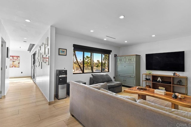 5455 Toyon Rd, San Diego, CA 92115 - living room with recessed lighting and light wood-style flooring