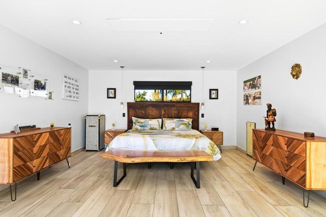 5455 Toyon Rd, San Diego, CA 92115 - bedroom featuring light wood finished floors and recessed lighting