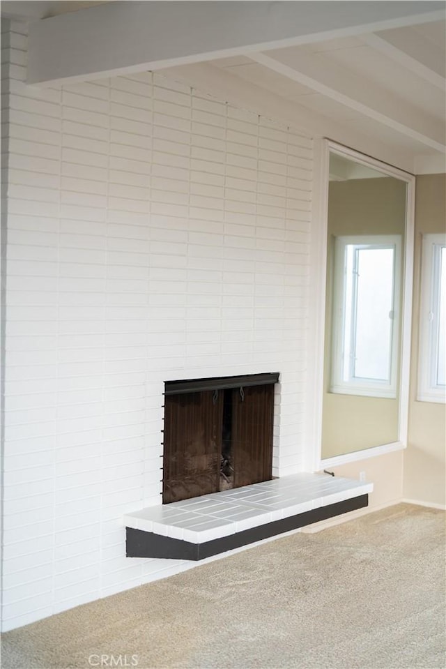 1510 W Oceanfront, Newport Beach, CA 92663 - interior details with a brick fireplace and carpet