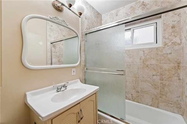 1510 W Oceanfront, Newport Beach, CA 92663 - bathroom with vanity and combined bath / shower with glass door