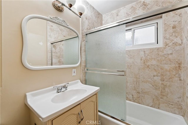 1510 W Oceanfront, Newport Beach, CA 92663 - bathroom featuring vanity and shower / bath combination with glass door