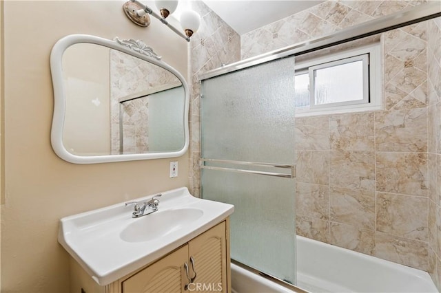 1510 W Oceanfront, Newport Beach, CA 92663 - bathroom featuring vanity and shower / bath combination with glass door