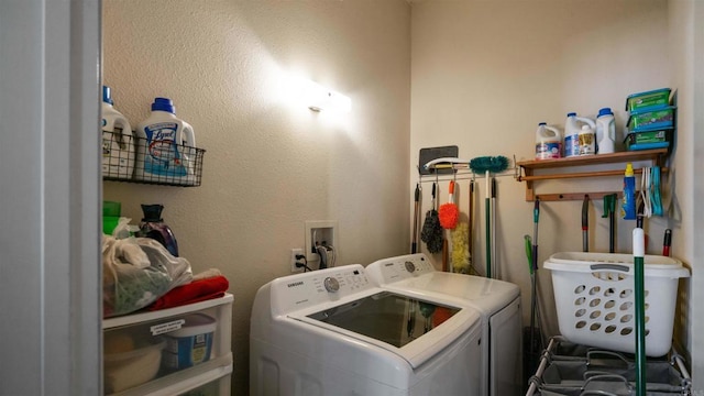 laundry area featuring washing machine and dryer