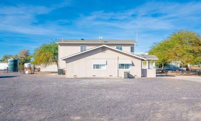 2564 Walters Camp Rd, Winterhaven, CA 92283 - rear view of house with crawl space and central AC unit