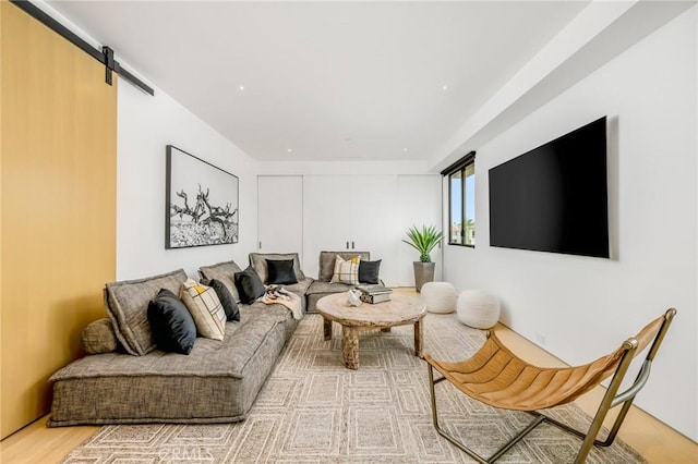 433 Harbor Island Dr, Newport Beach, CA 92660 - living area featuring wood finished floors and a barn door