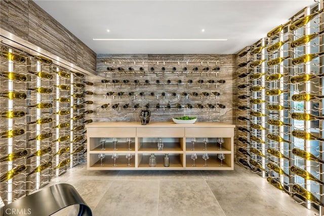 view of wine cellar