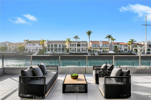 433 Harbor Island Dr, Newport Beach, CA 92660 - view of swimming pool featuring a residential view, outdoor lounge area, and a water view