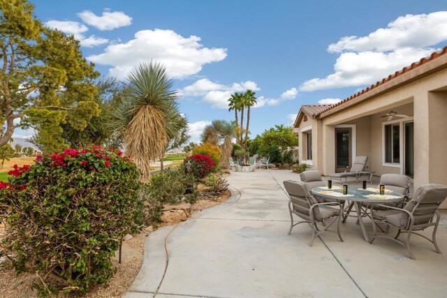 view of patio / terrace with ceiling fan