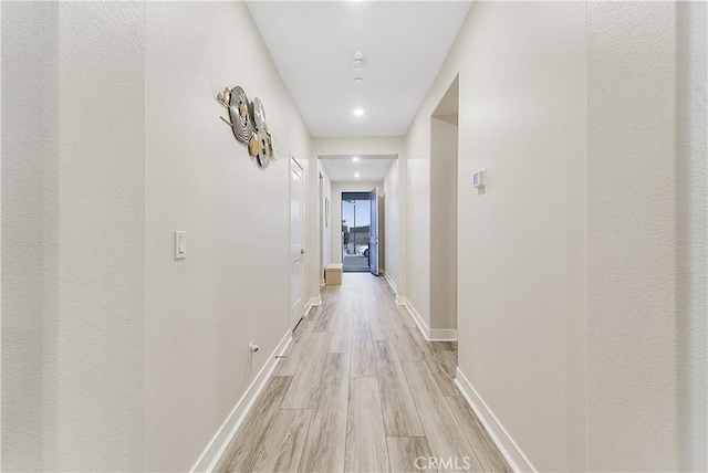 hall featuring light wood-type flooring