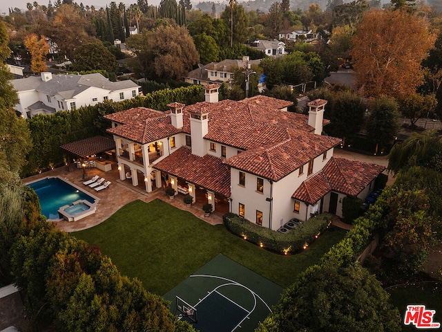 birds eye view of property