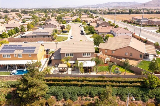 bird's eye view with a mountain view