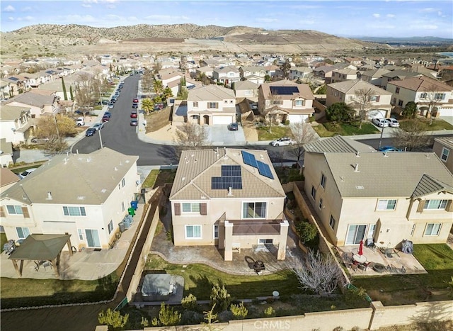 aerial view with a mountain view