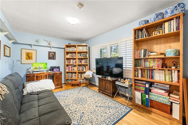 living room featuring light hardwood / wood-style floors