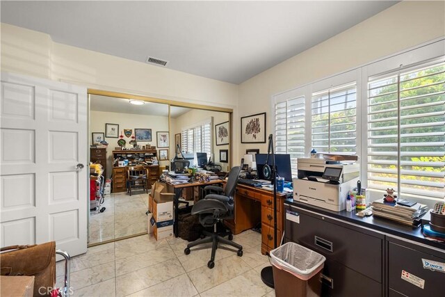 view of tiled office