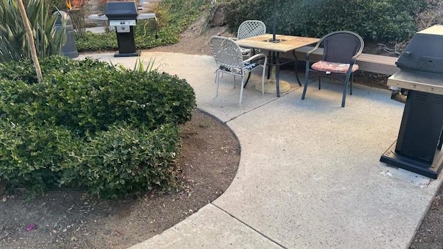 view of patio / terrace featuring a grill