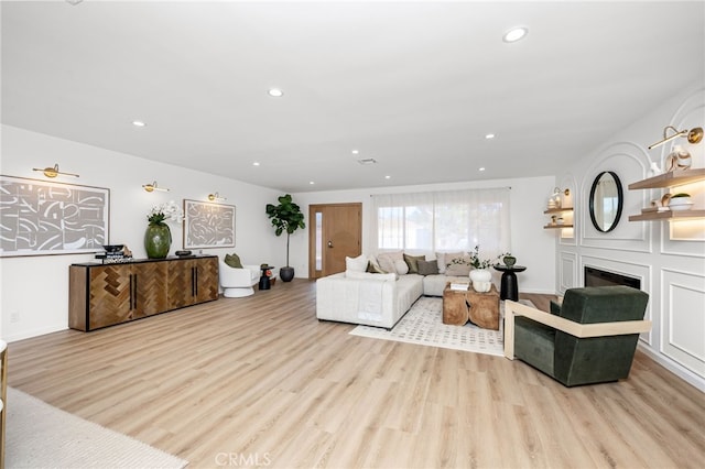 living room featuring light hardwood / wood-style flooring