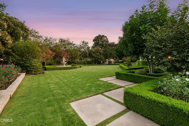 view of property's community featuring a lawn