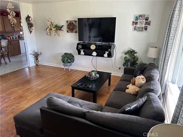 living room featuring hardwood / wood-style flooring