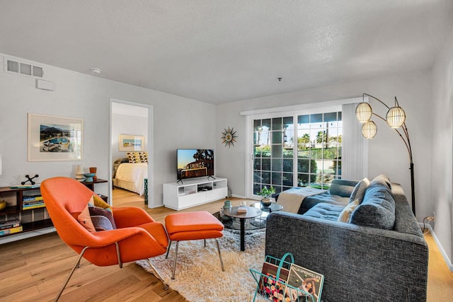 living room featuring light hardwood / wood-style floors