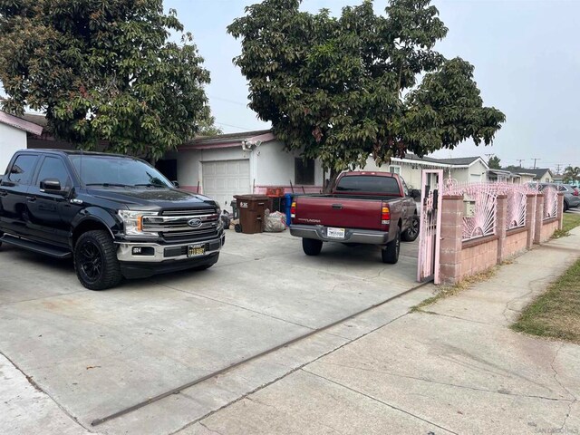 exterior space with a garage