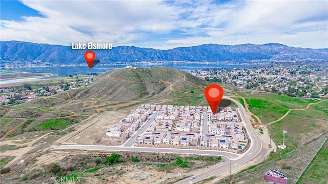 aerial view featuring a mountain view