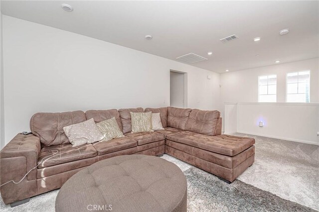 living room featuring carpet flooring