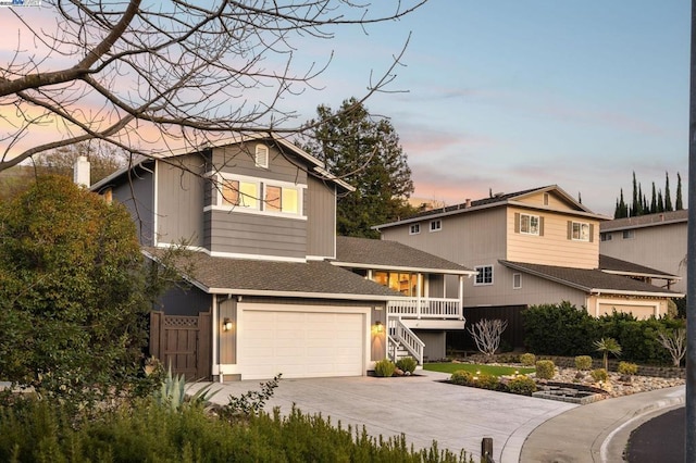 view of front facade with a garage